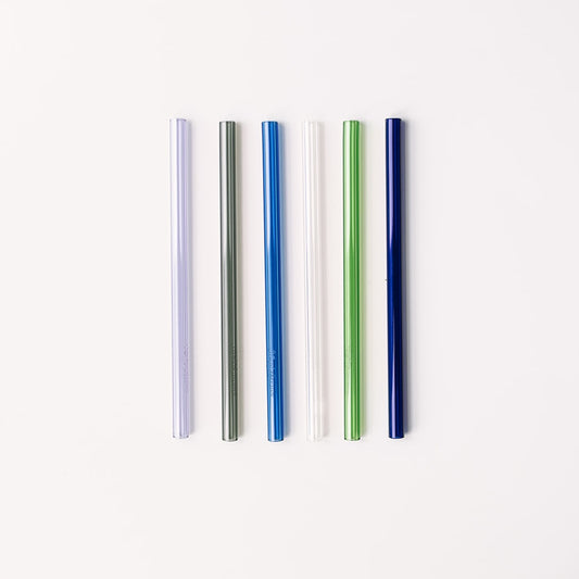 Classic 6" Glass Straw Set - Seaglass
