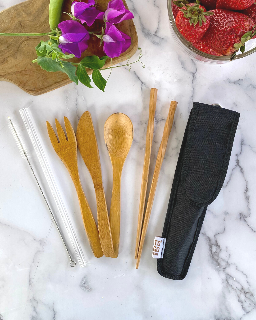 Bamboo Utensil + Classic Straw Kit