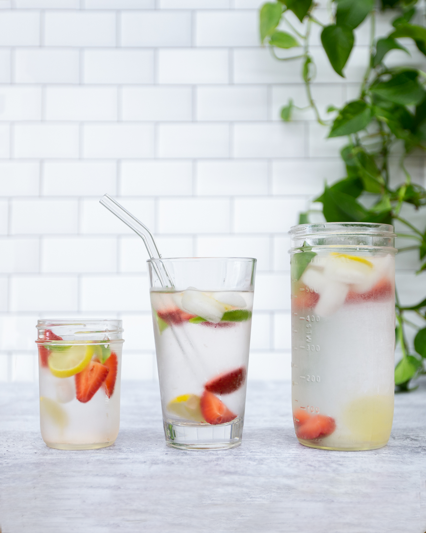 Single Bent Glass Straw