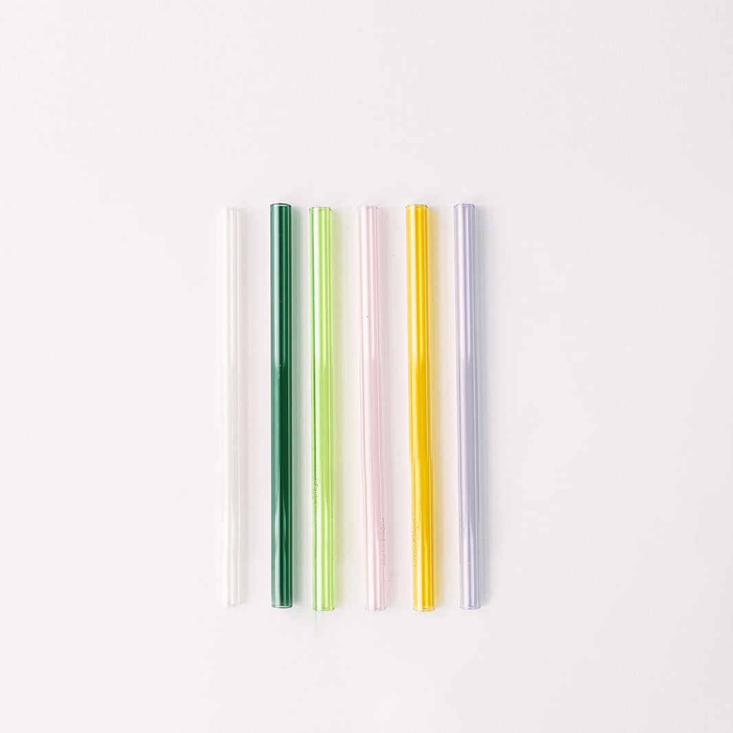 Wide 10" Glass Straw Set - Meadow – Simply Straws