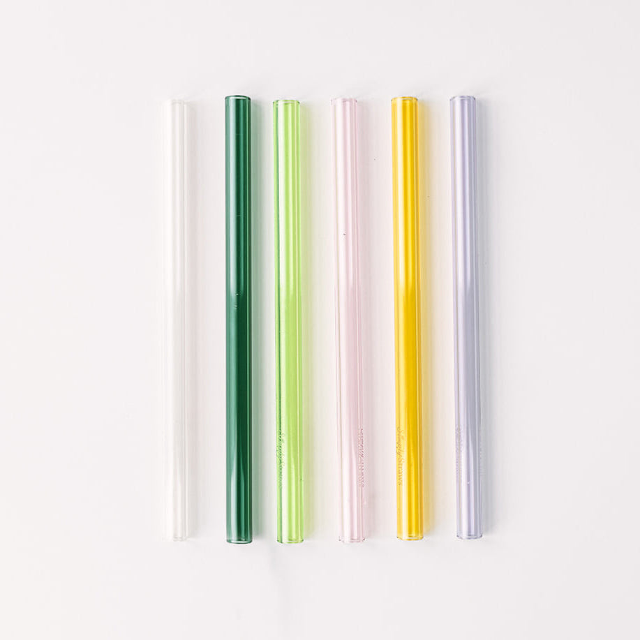 Wide 8" Glass Straw Set - Meadow – Simply Straws