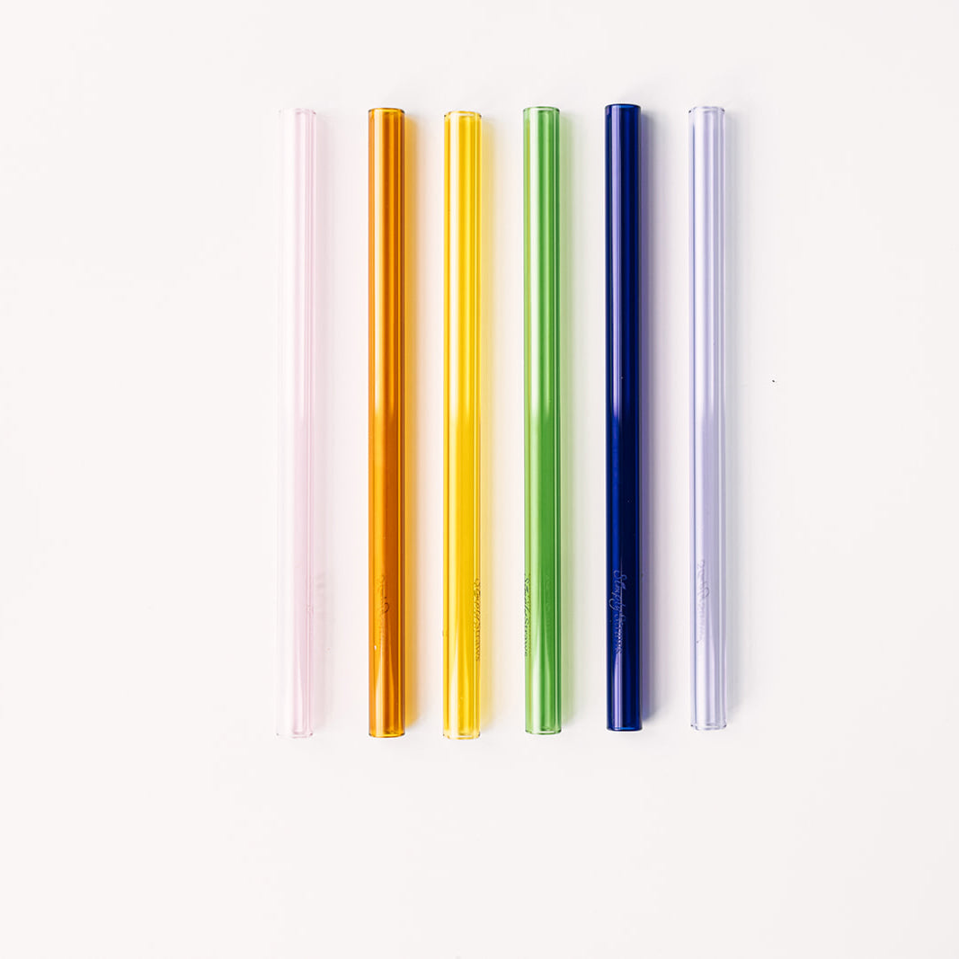Wide 8" Glass Straw Set - Iridium – Simply Straws