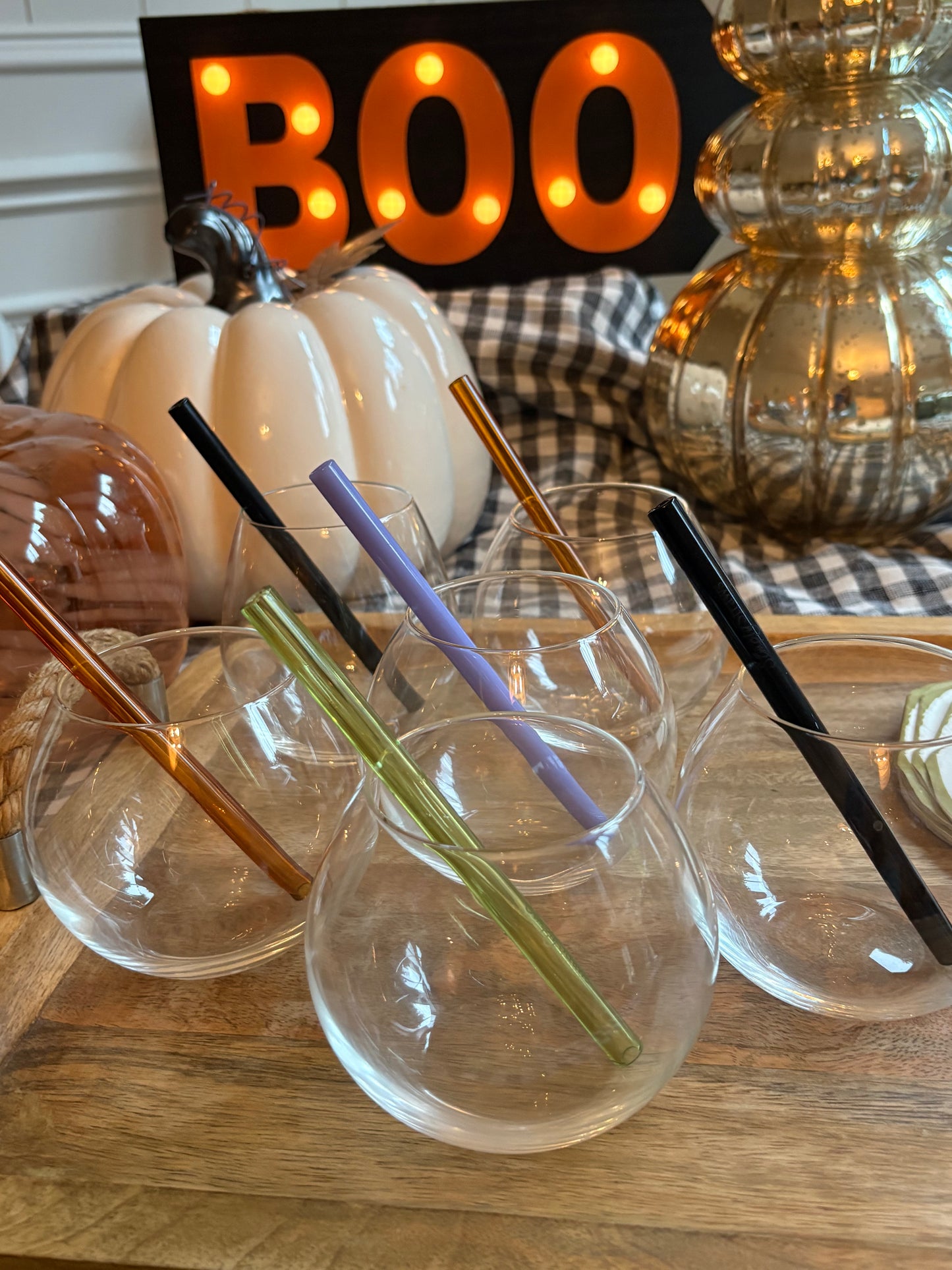 Classic 8" Glass Straw Set - Spooky