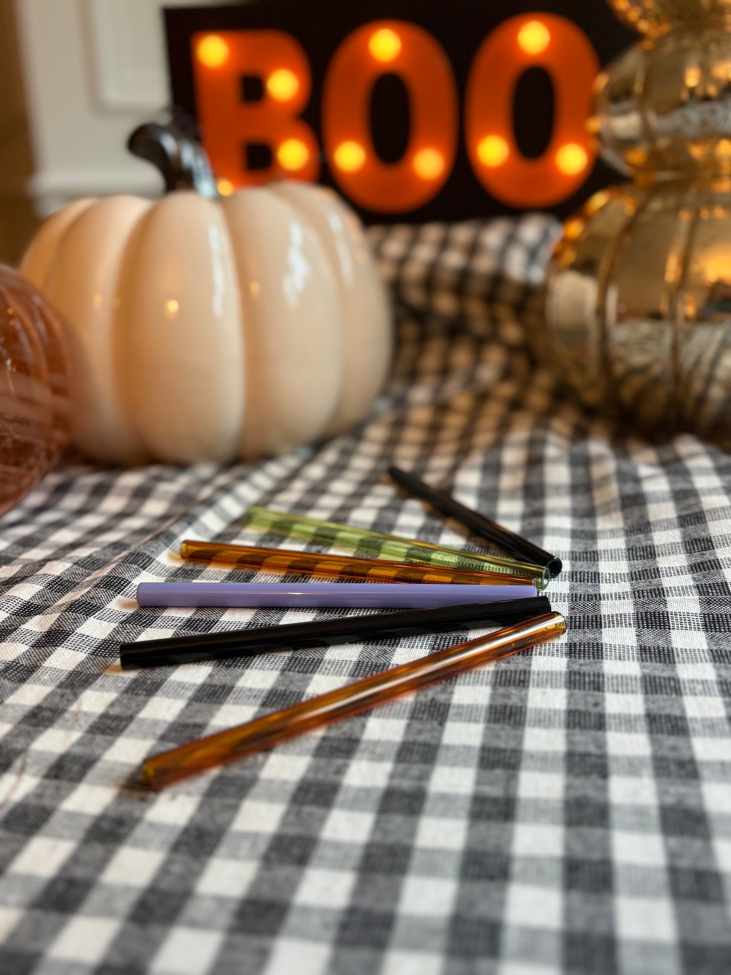 Classic 10" Glass Straw Set - Spooky