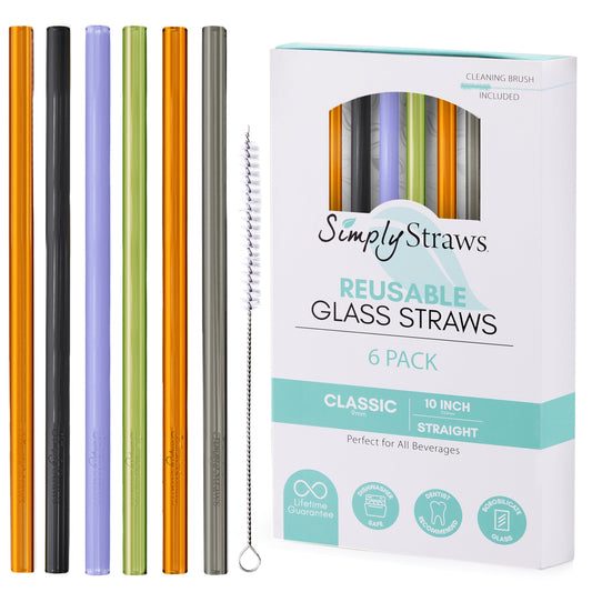 Classic 10" Glass Straw Set - Spooky Straight