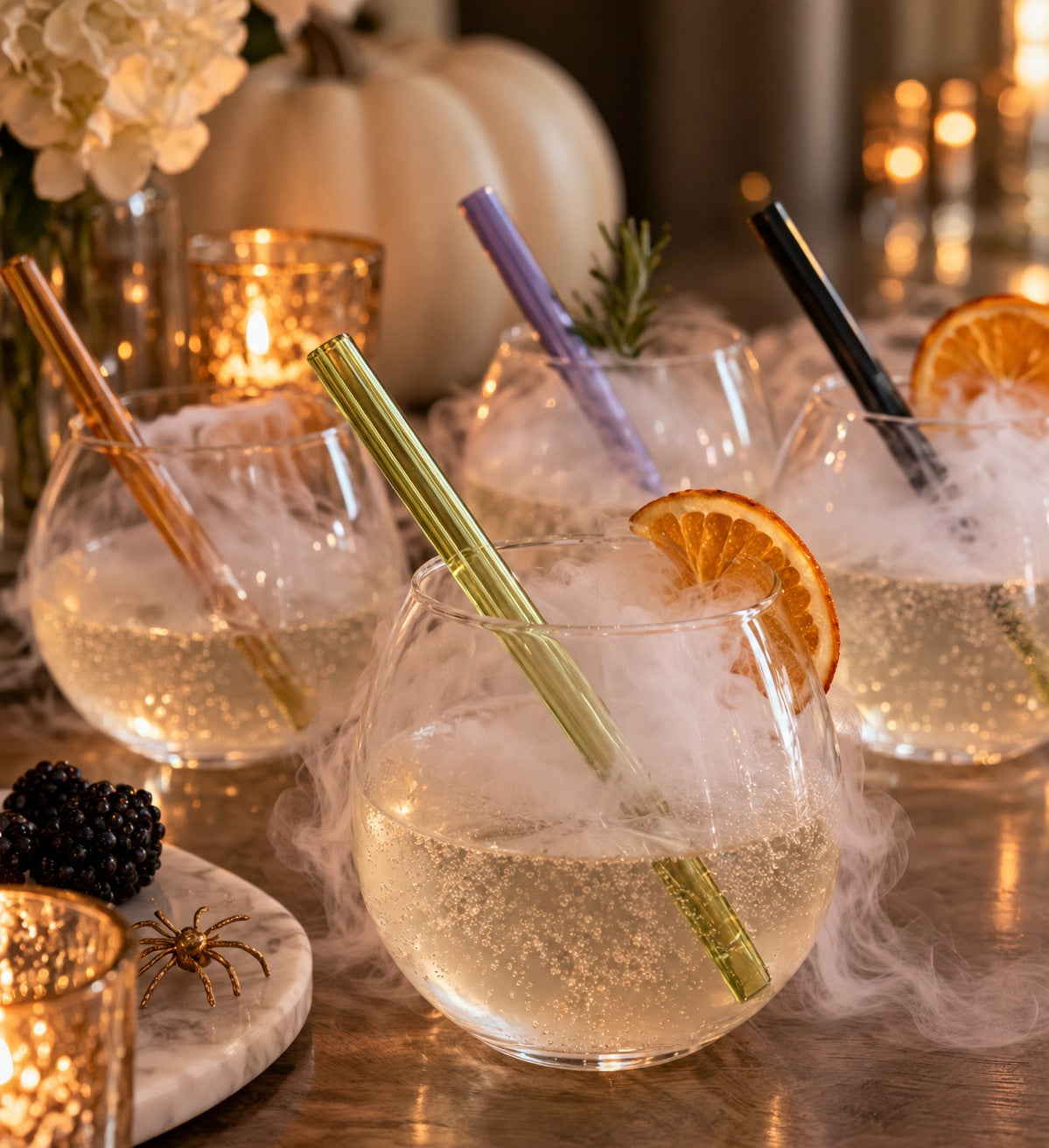 Classic 8" Glass Straw Set - Spooky