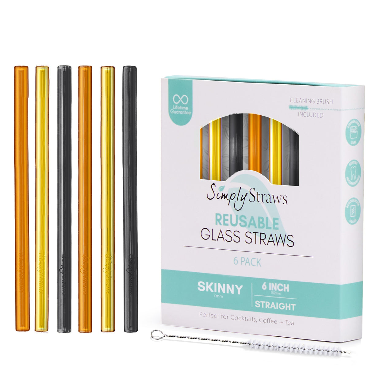Glass Cocktail and Coffee Straw Set - Spooky