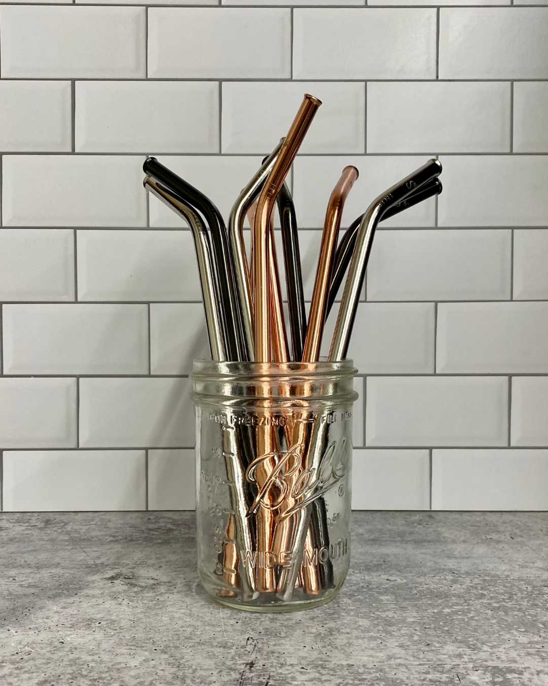Stainless Steel Straw Party Pack – 10 Straws for $20 Stainless 10" Bent 10