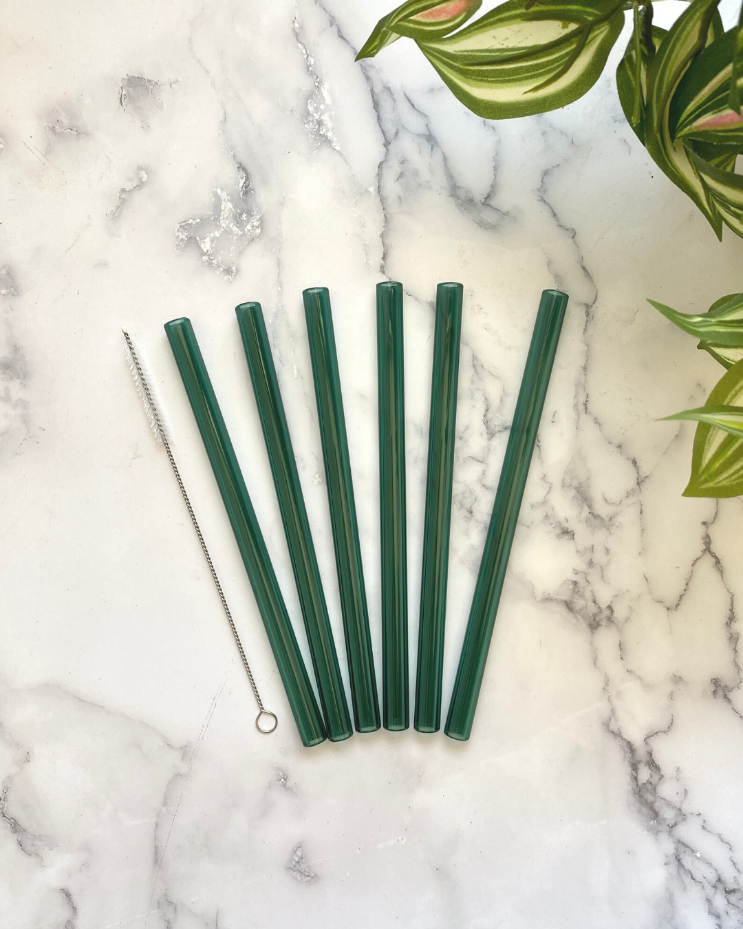 WIDE SIX PACK OF STRAWS All Teal 8"