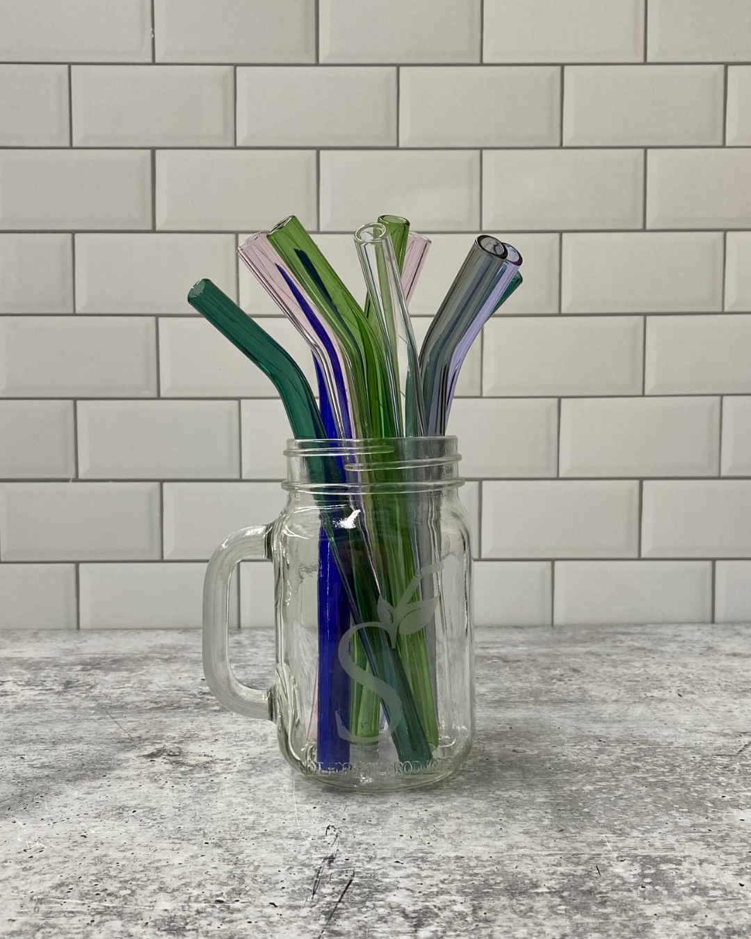 Single Bent Glass Straw