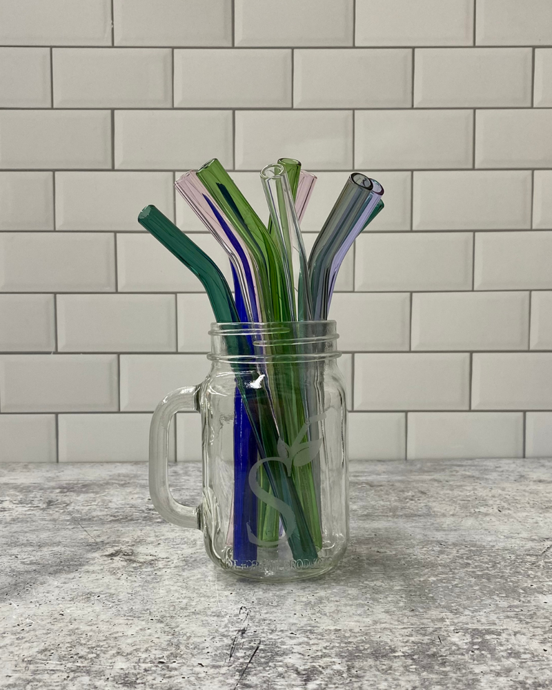 BENT SINGLE GLASS STRAW - all beverages