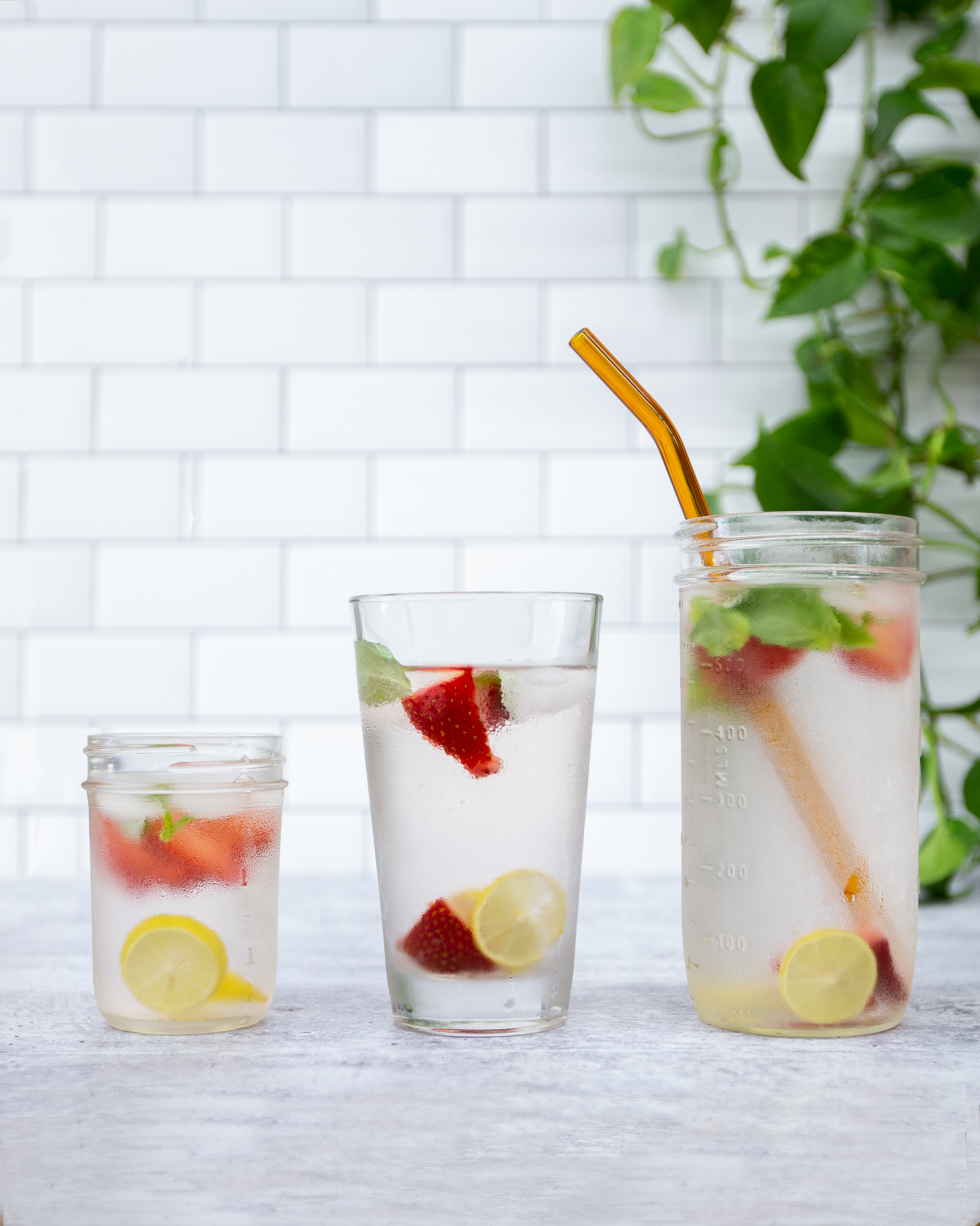 Single Bent Glass Straw
