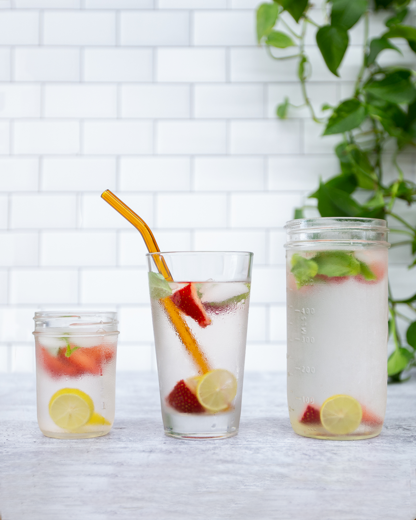 Single Bent Glass Straw