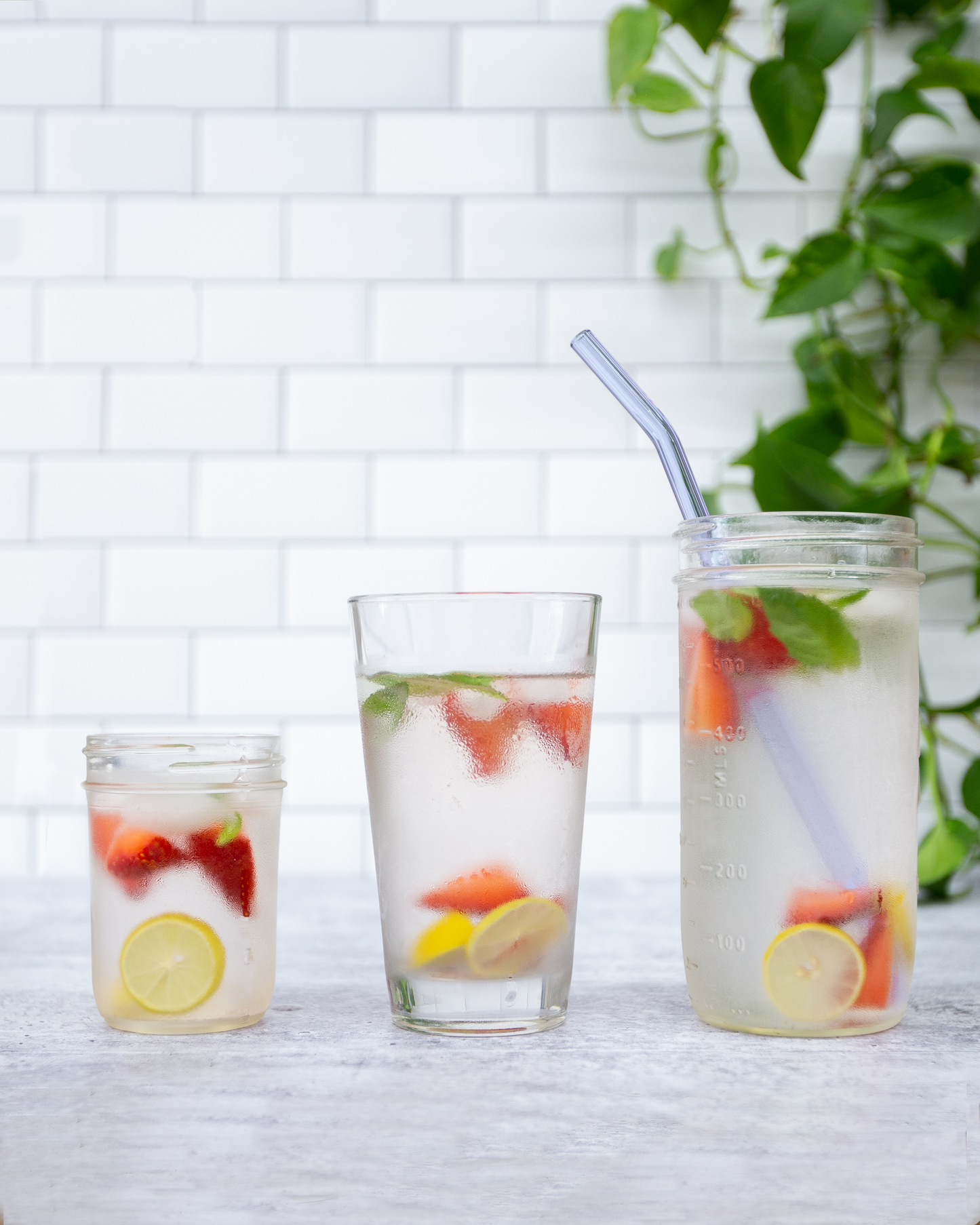 Single Bent Glass Straw