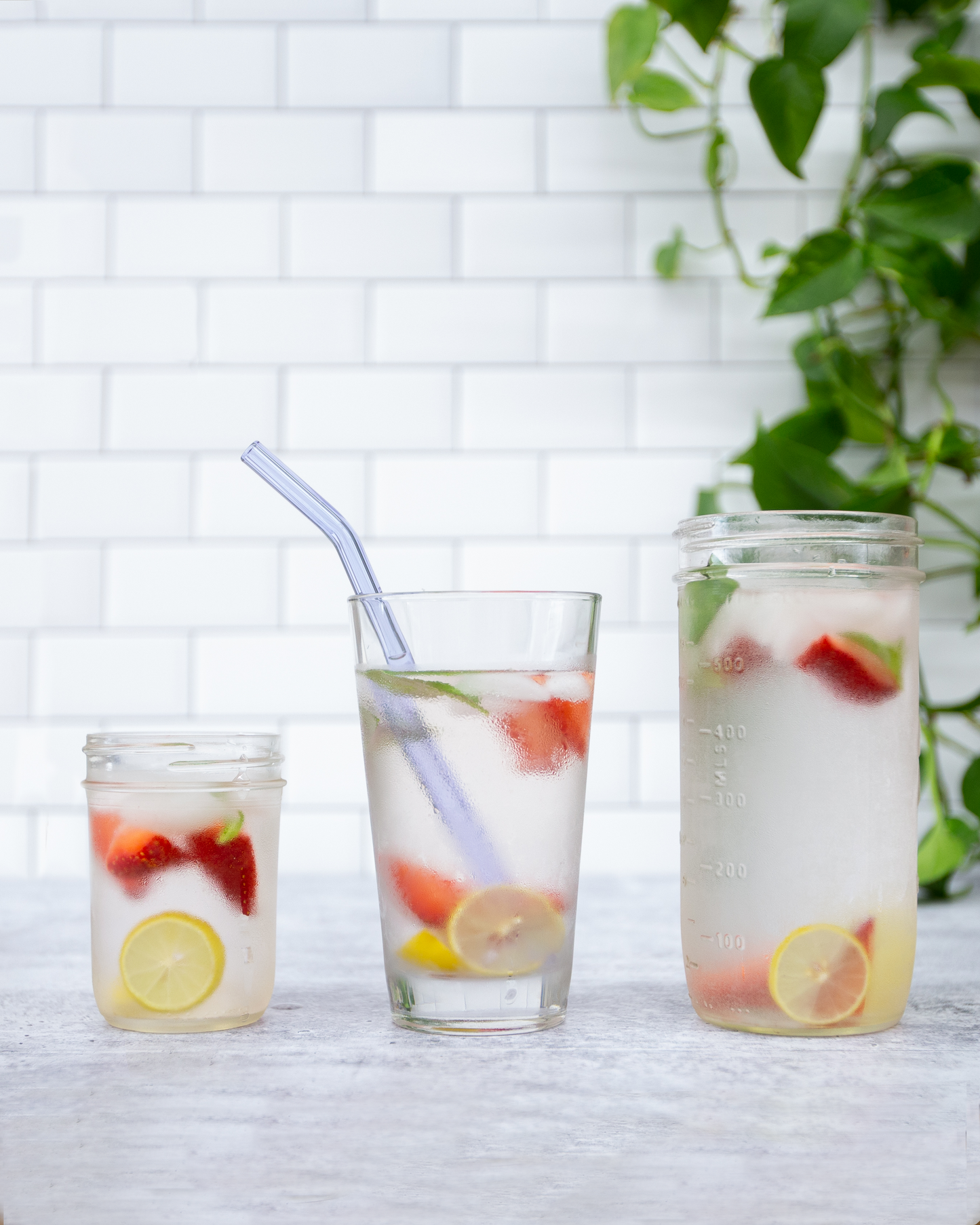 Single Bent Glass Straw