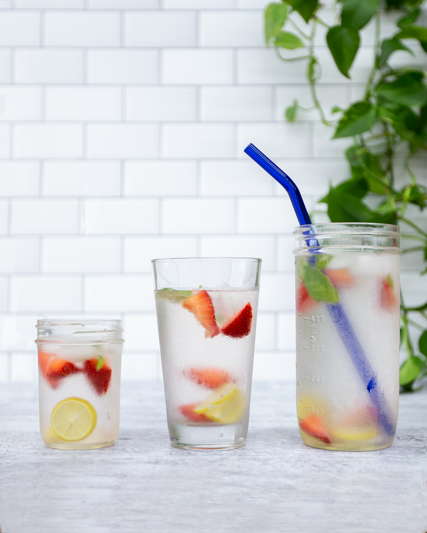 Single Bent Glass Straw
