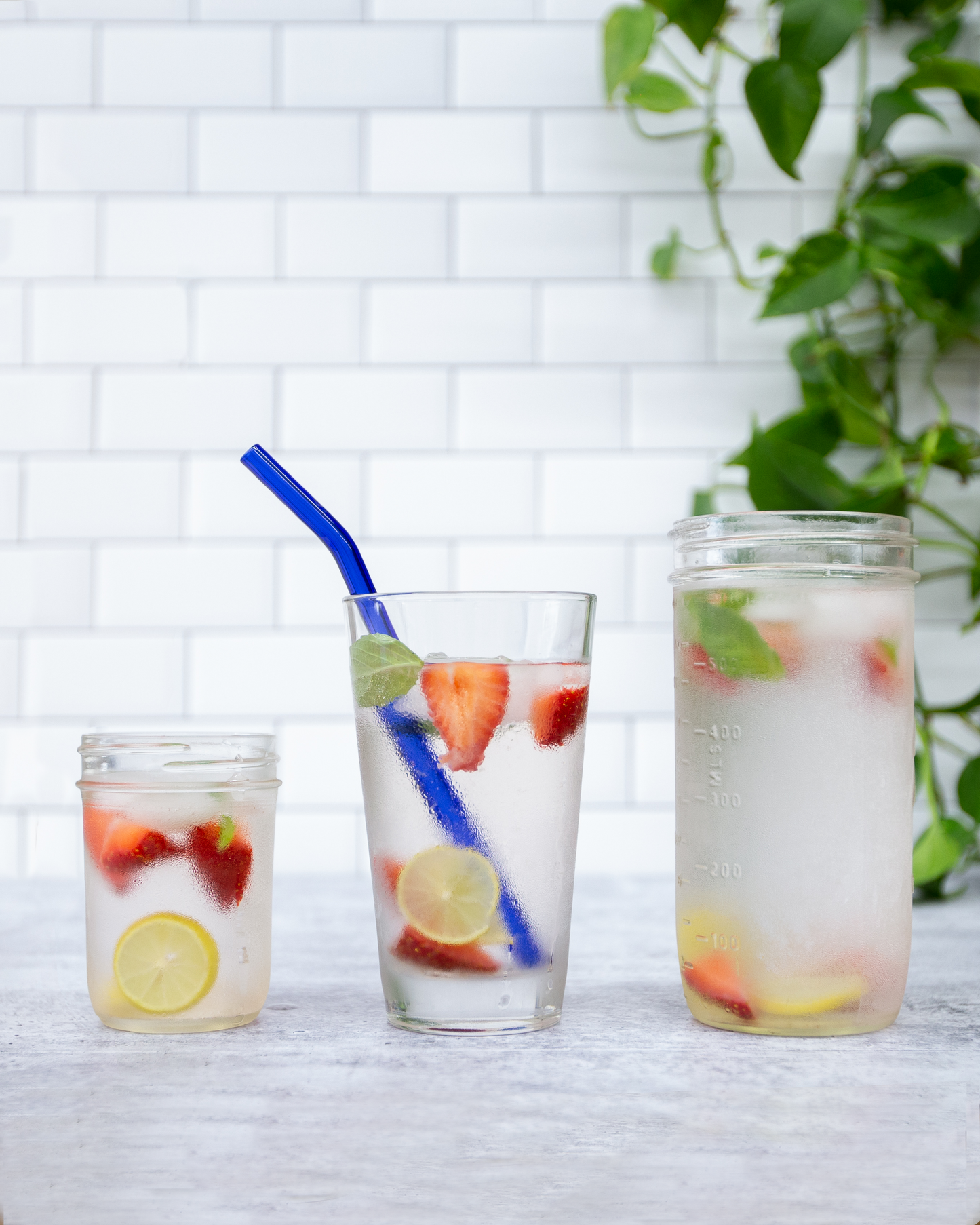 Single Bent Glass Straw