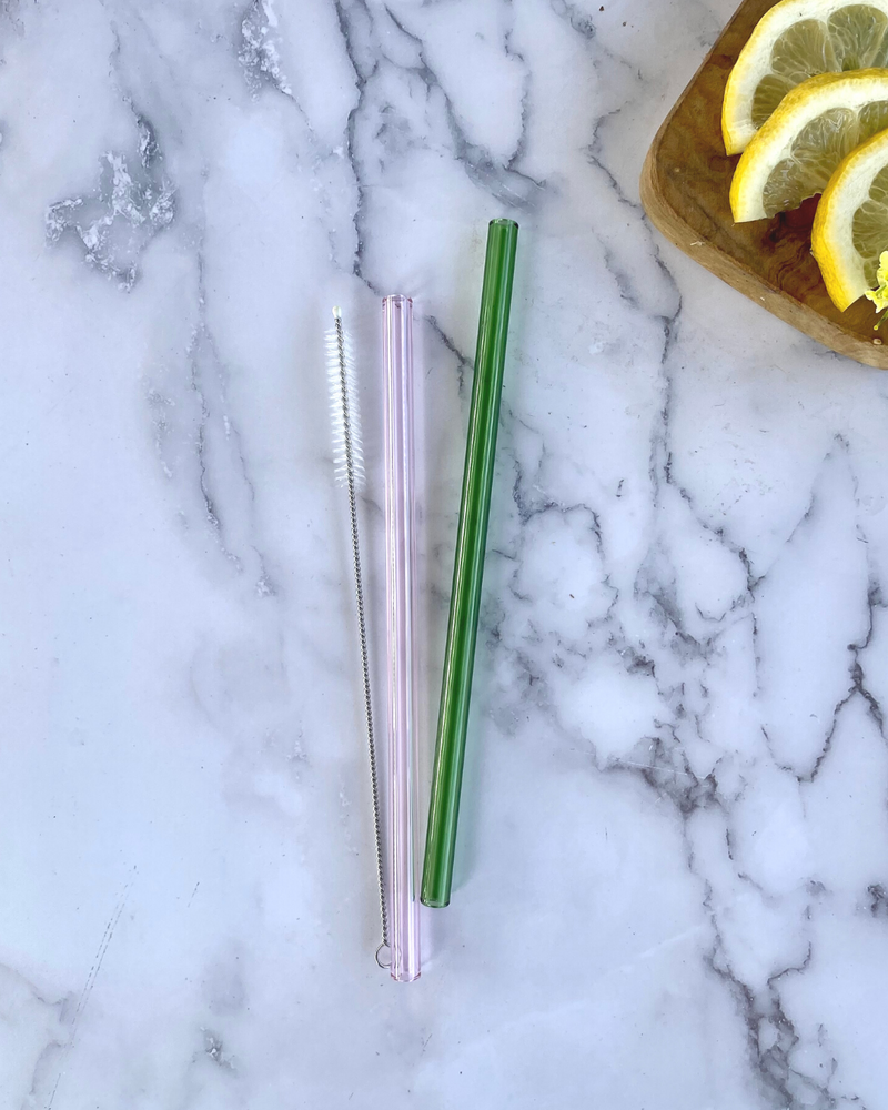 Reusable Utensil Kit-Adults - Classic 8 Straight Glass Straw +