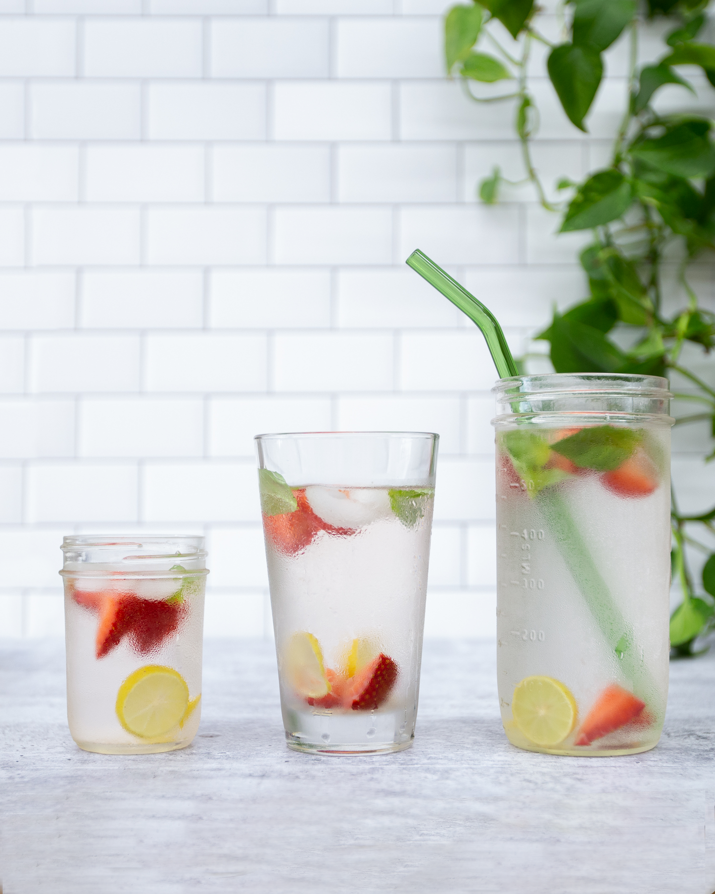 Single Bent Glass Straw
