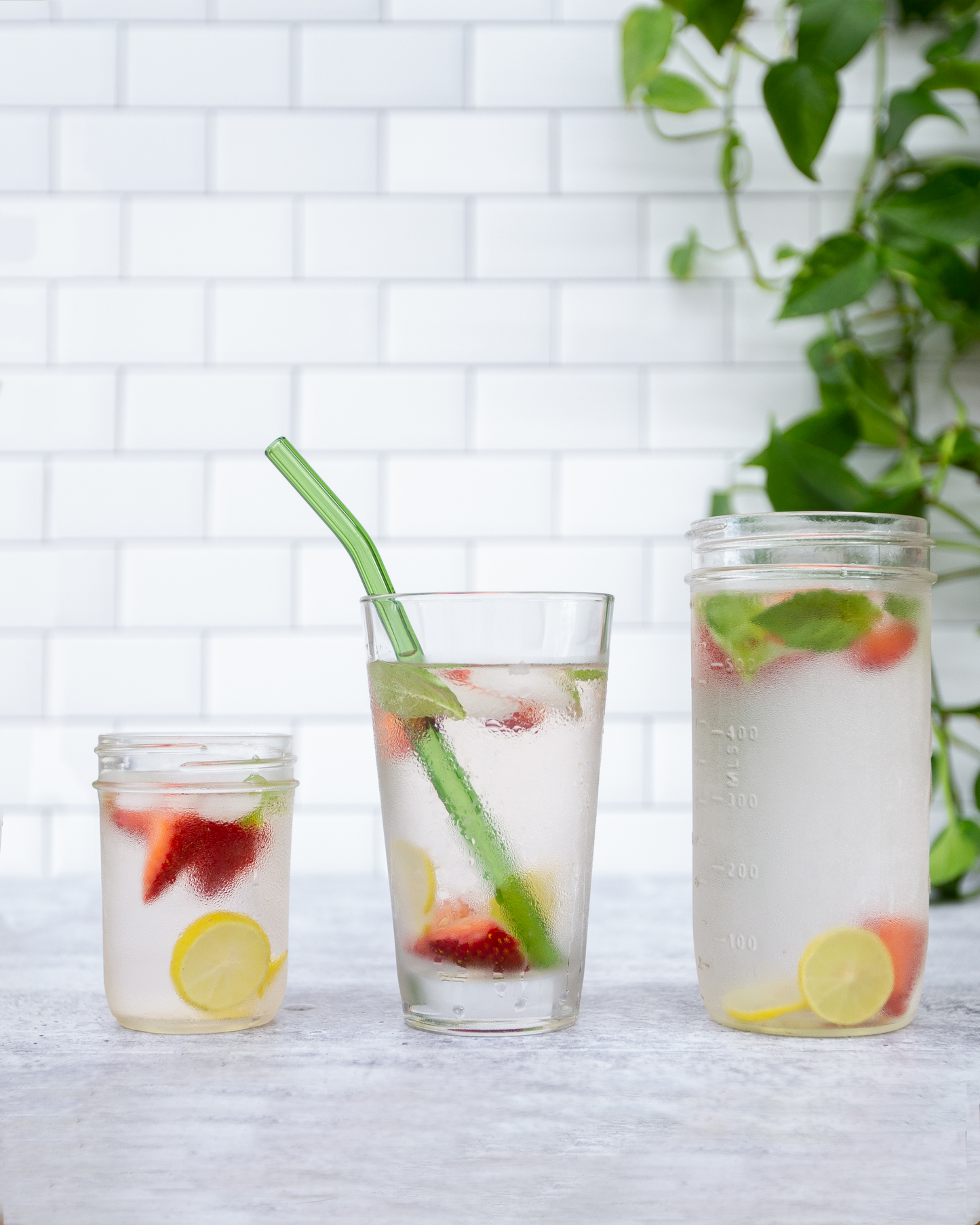 Single Bent Glass Straw