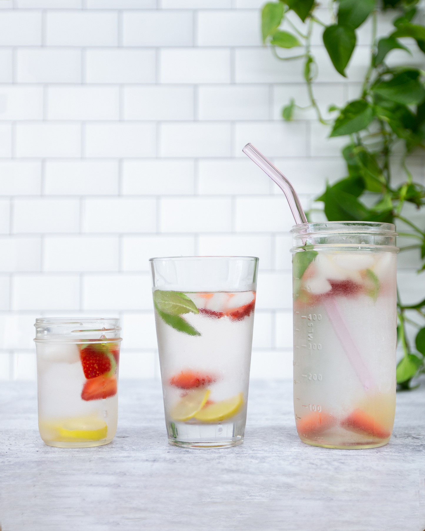 Single Bent Glass Straw