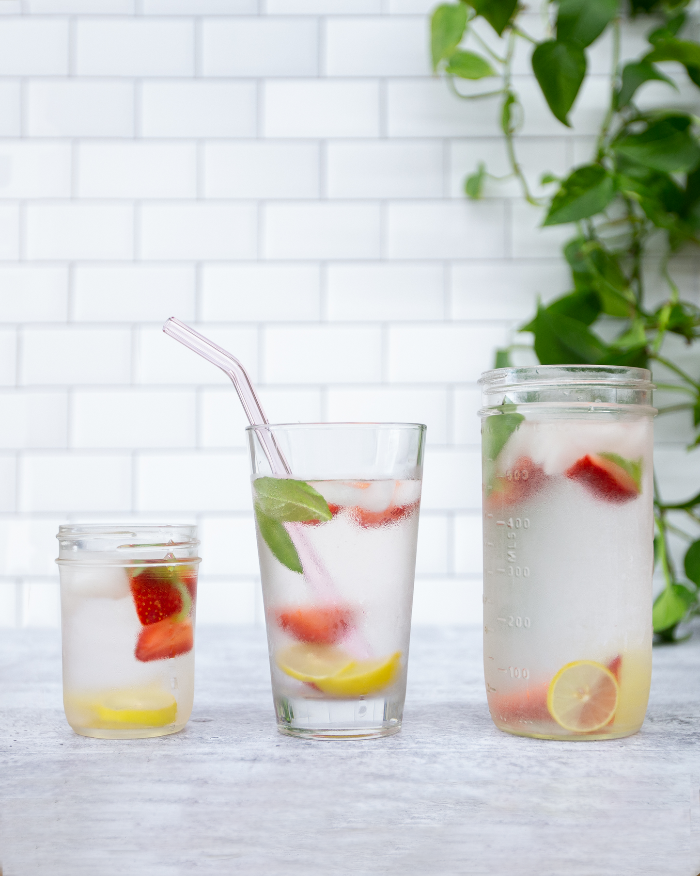 Single Bent Glass Straw