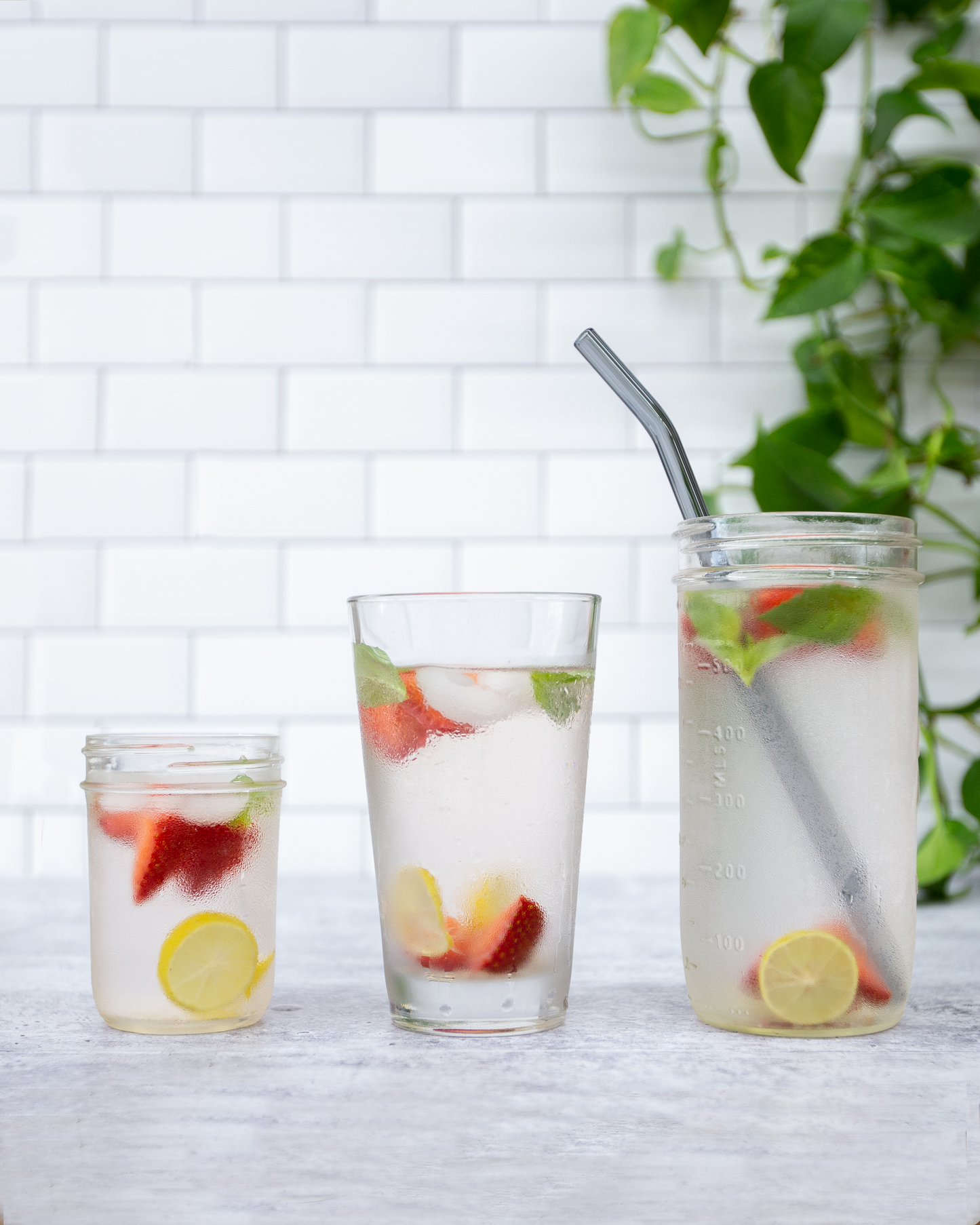 Single Bent Glass Straw