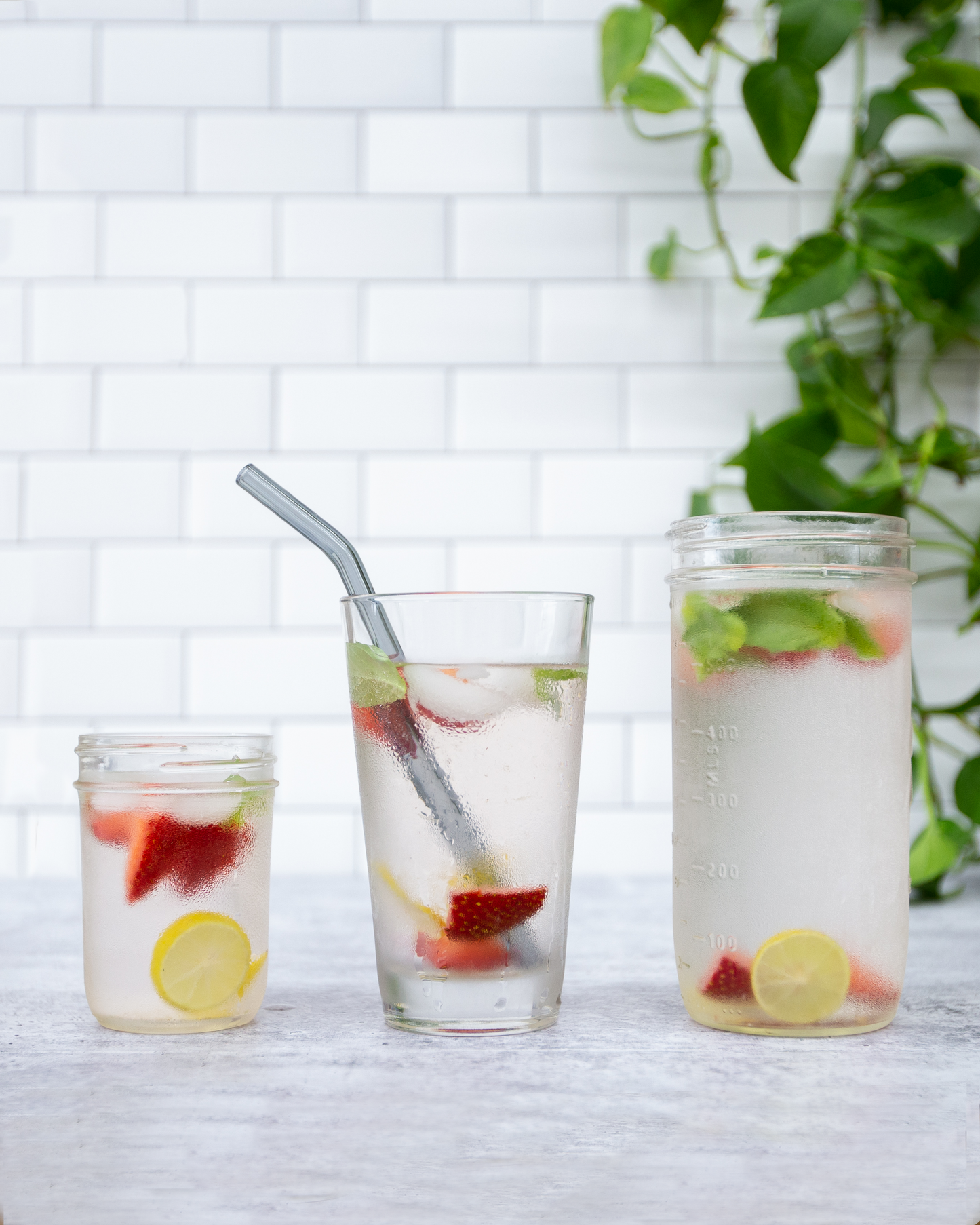 Single Bent Glass Straw