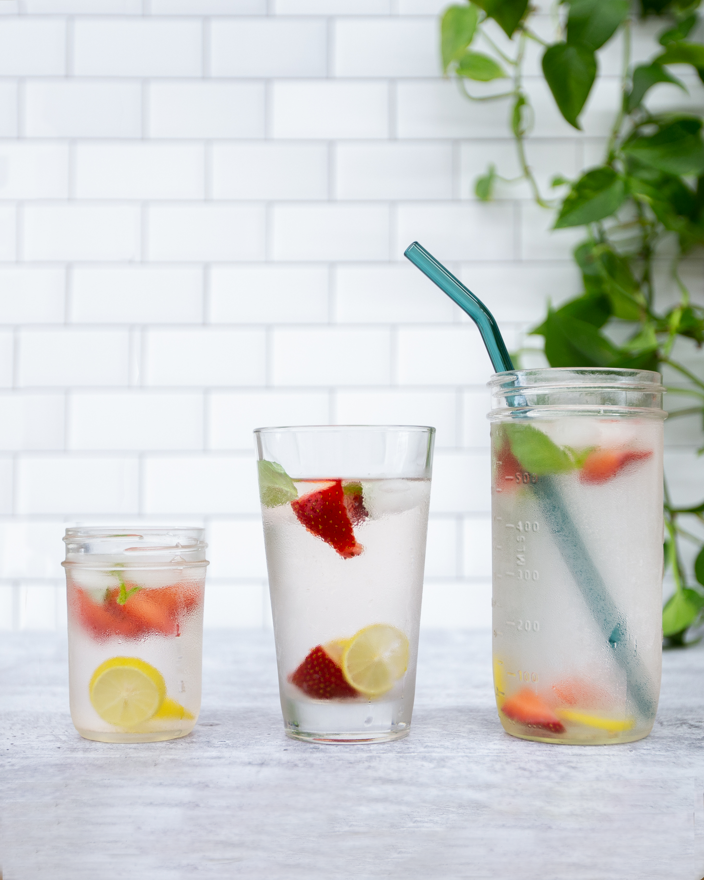 Single Bent Glass Straw
