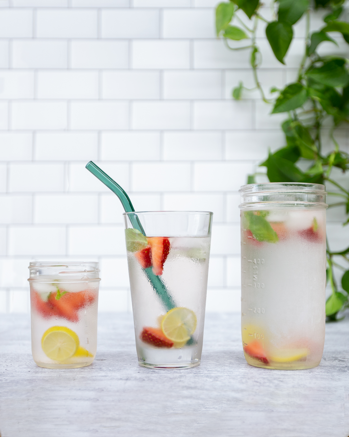 Single Bent Glass Straw