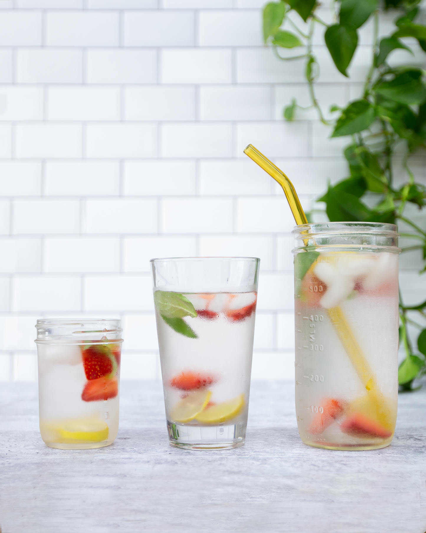 Single Bent Glass Straw